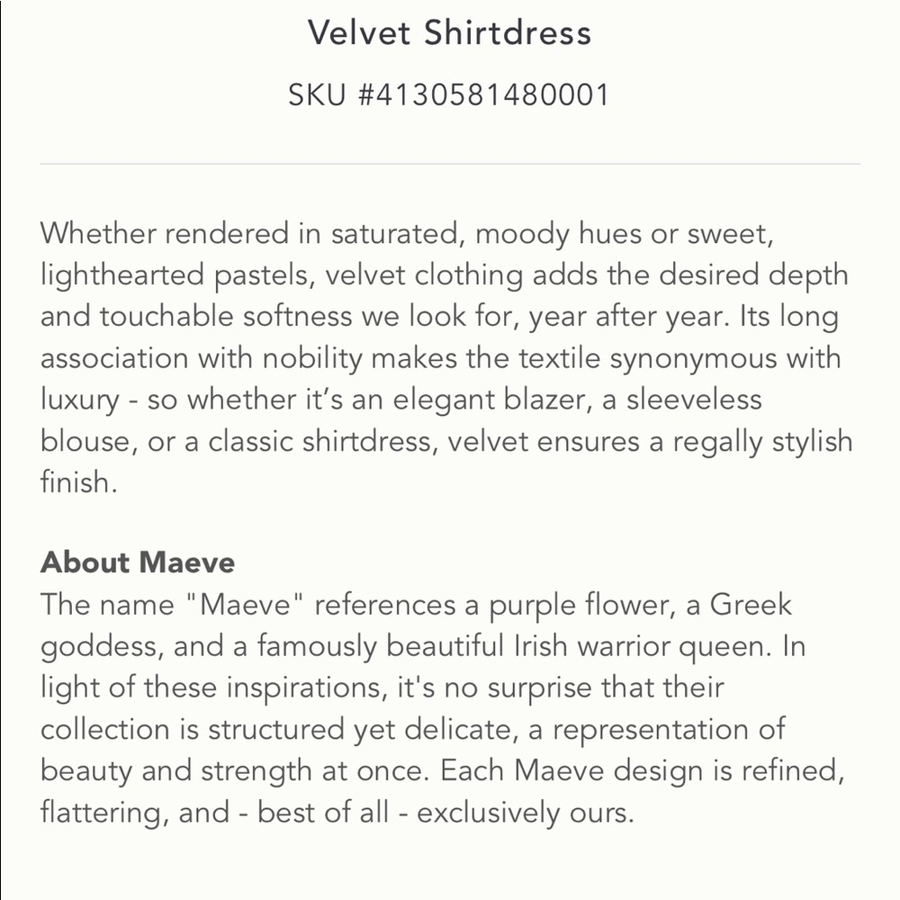 NWT Anthropologie Maeve Velvet Shirtdress 10 12 - Picture 3 of 5